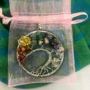 Colorful Tree of Life Pendant Necklace